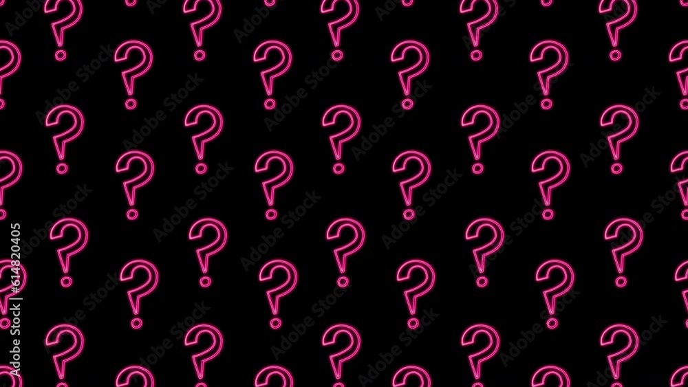 Colorful Neon Lights Question Mark Icon Design. Glowing Led Light