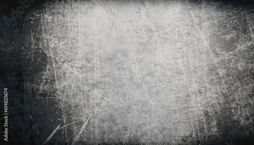 Gray scratched grunge background, grunge textured background, surface texture with scratches, Generative AI