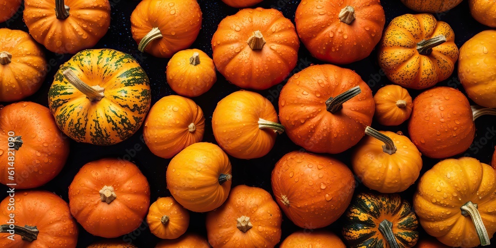 AI Generated. AI Generative. Yellow fresh small pumpkins. Halloween thanksgiving autumn october vegetable. Graphic Art AI Generated. AI Generative. Yellow fresh small pumpkins. Halloween thanksgiving autumn october vegetable. Graphic Art