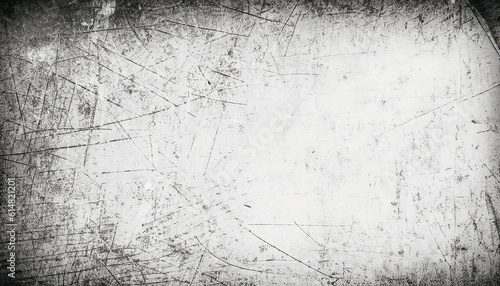 White scratched grunge background, grunge textured background, surface texture with scratches, Generative AI