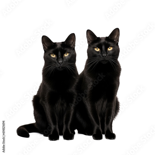 Black Cats , isolated on transparent background, PNG