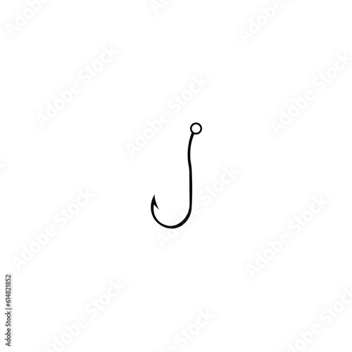 Fishing hook for fishing. Vector drawing.