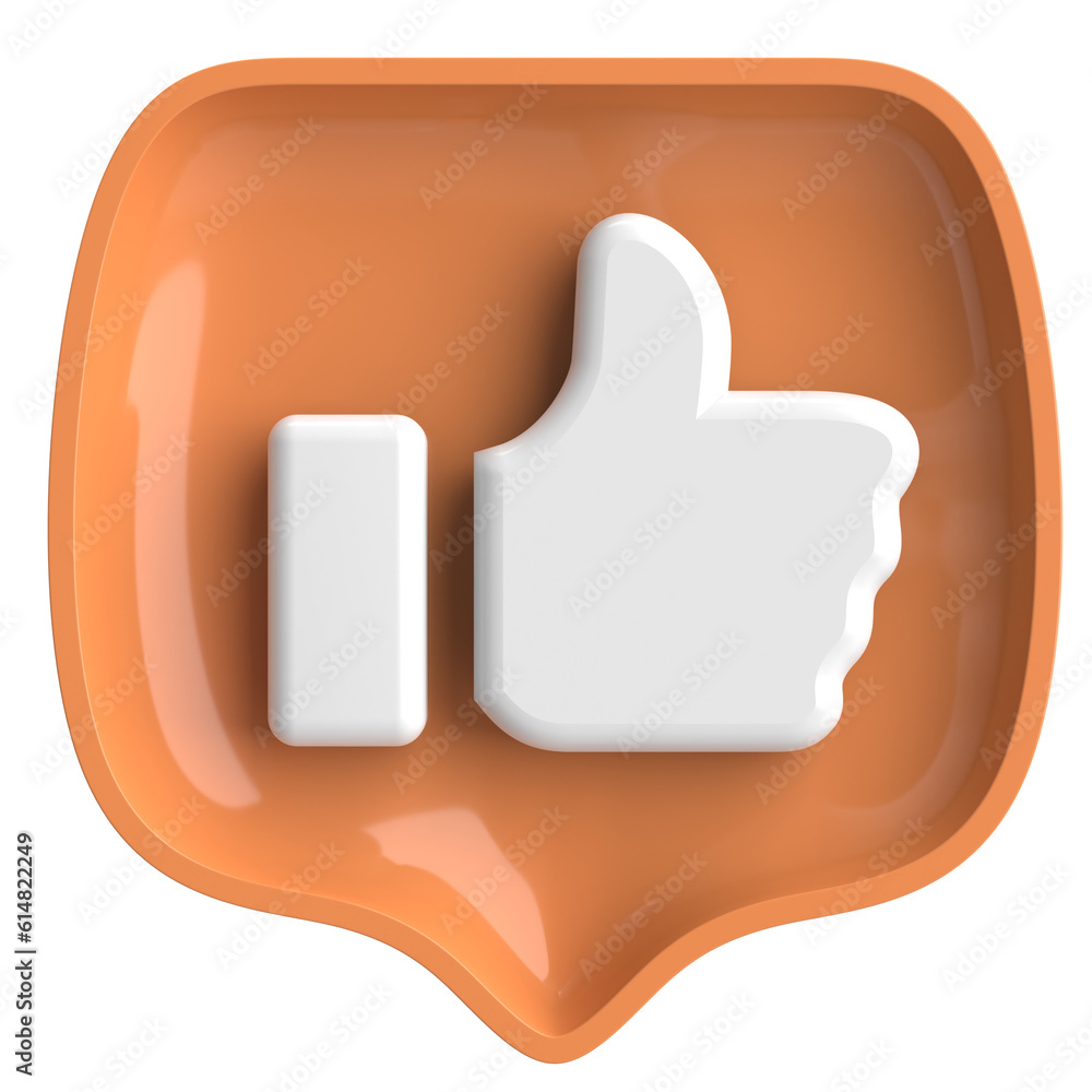 Like icon. Like button. 3D illustration. Like icon. Like button. 3D illustration.