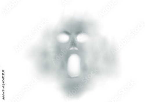 illustration of white ghost, phantom silhouette isolated on background. photo