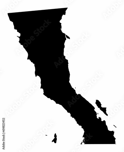 Baja California map silhouette