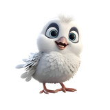 3D rendering of a cute cartoon owl with a happy expression.