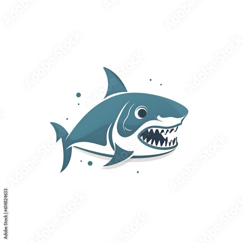 Shark logo. Vector illustration of a shark with open mouth. © Muhammad