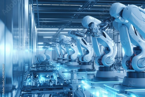  Futuristic automated manufacturing factory- made with Generative Ai