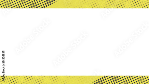 黄色に黒のドットのデコレーション入りのおしゃれな背景 -シンプルなフレーム素材 - 16:9