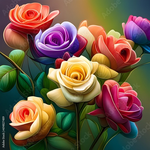 seamless background with roses  rainbow colours  LGBTQ  concept