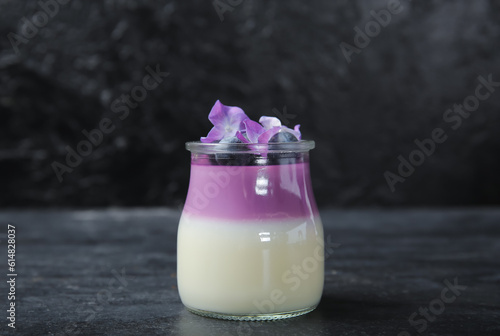 Layered blueberry panna cot...