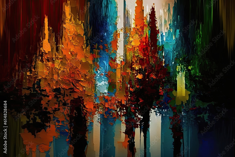 Generative AI illustration digital abstract impressionism painting