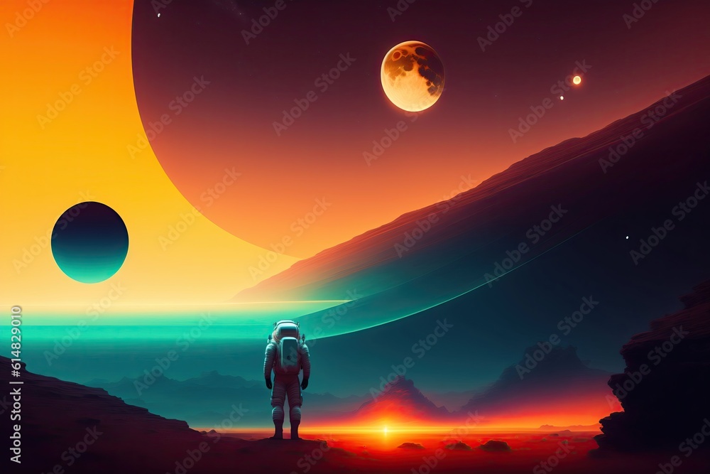 Far Space Planet Background Illustration