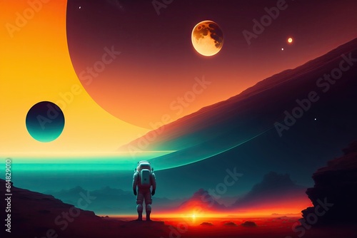 Far Space Planet Background Illustration