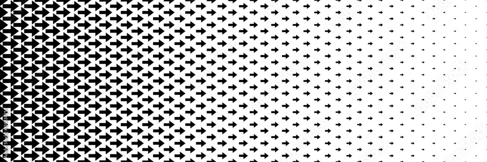 horizontal black halftone of arrow design for pattern and background. horizontal black halftone of arrow design for pattern and background.