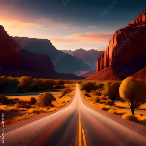 A road to the sunset