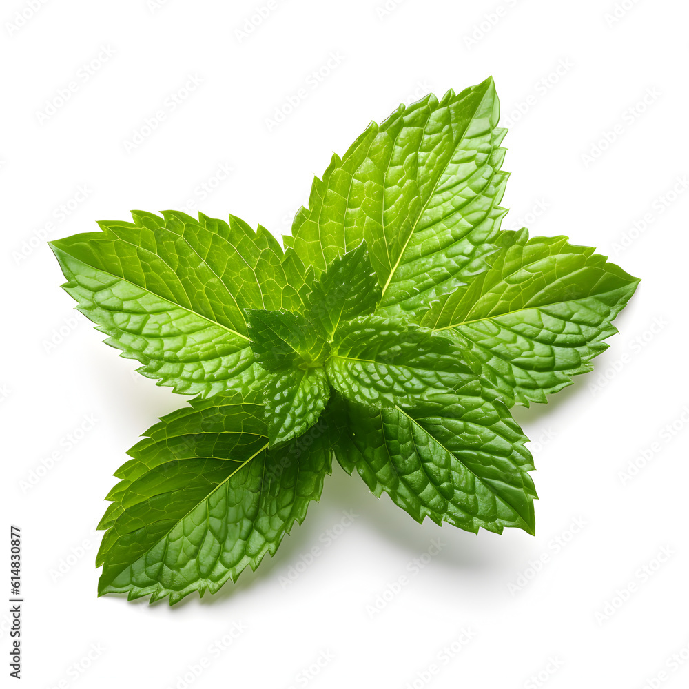 mint leaves isolated on white background mint leaves isolated on white background