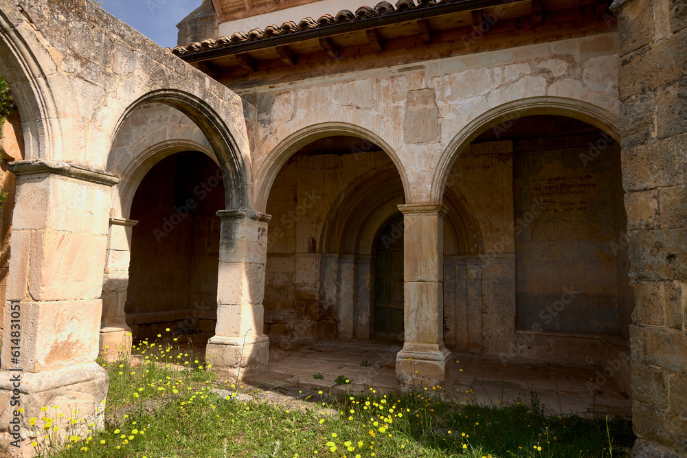 Cervera de Pisuerga (Spain), June 14, 2023. Church of San Andrés. It is located in the Barrio de San Pedro. It has Romanesque details, but is generally late Gothic in style