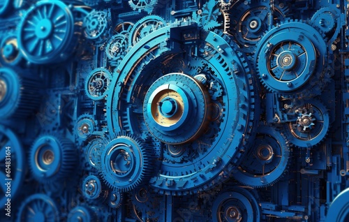 Gear and gear mechanisms. Hi-tech digital technologies and engineering. abstract tech background.