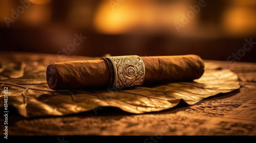 A photograph of a premium cigar