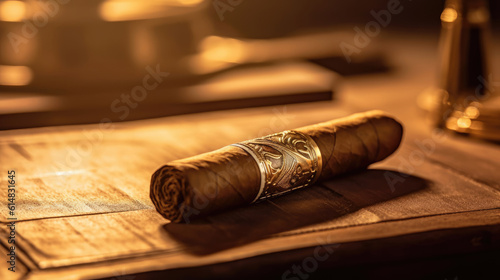 A photograph of a premium cigar