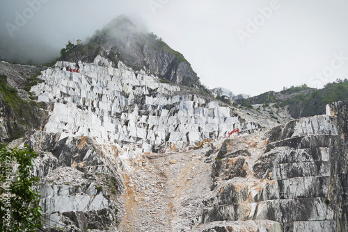 CARRARA, ITALY - June 10, 2023: View of industrial marble quarry site in Carrara © Mike Dot