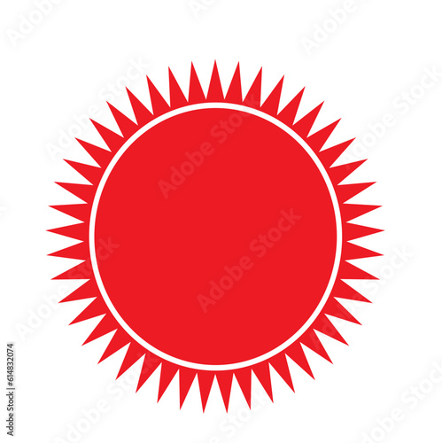 red star or sun shaped sale stickers. Promotional sticky notes and labels.