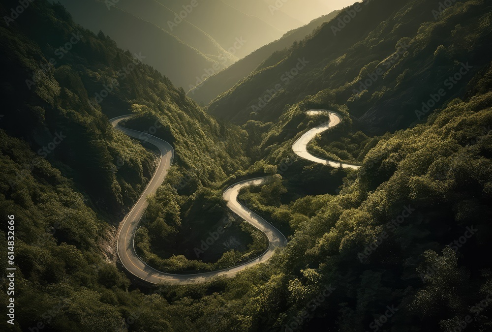 road in mountains, generative ai road in mountains, generative ai