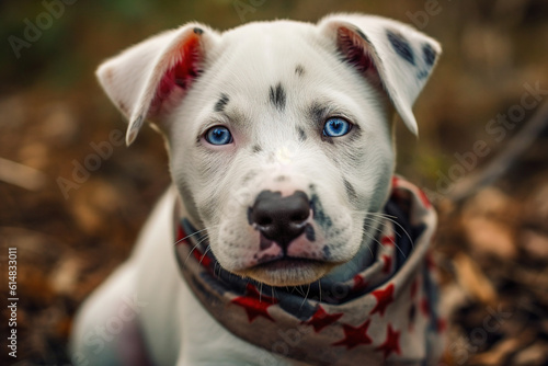 dog wearing American flag, USA independence day concept. Generative Ai © Alexandra