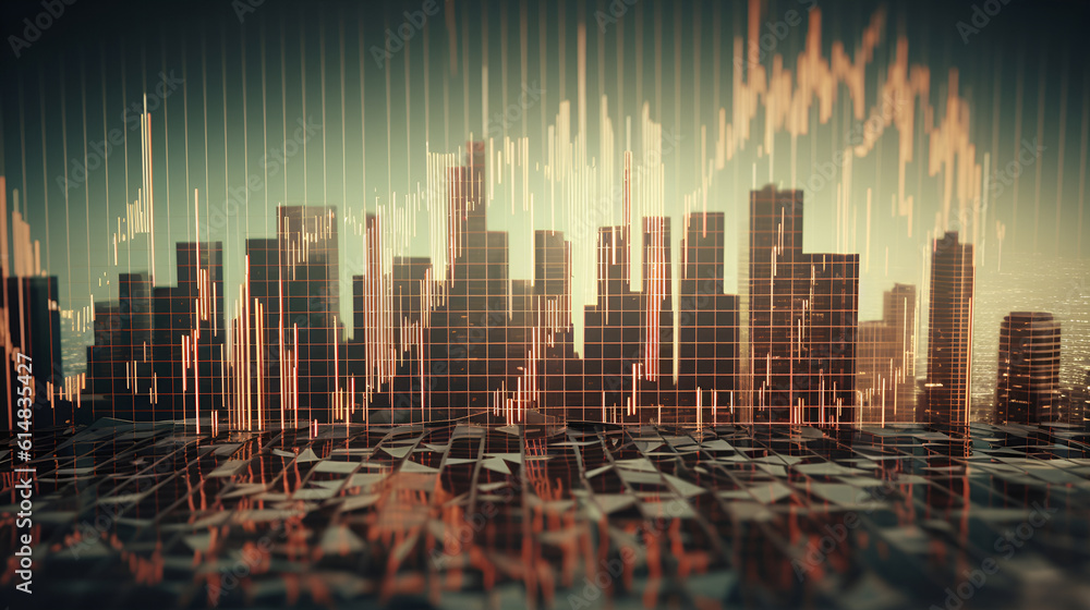 Stock market up down chart graphic concept image, Generative Ai Stock market up down chart graphic concept image, Generative Ai