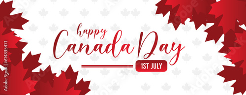 Canada Day Sale banner. Modern minimal design for Sales. Flat vector illustration. Red Happy Canada Day Design, Banner Template, July 1st Celebration