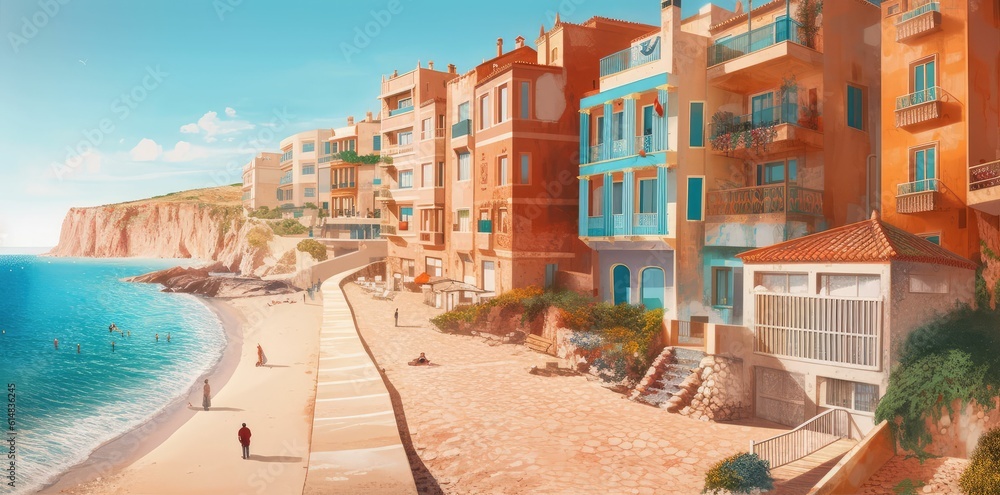 city ​​on the Mediterranean coast, generative ai