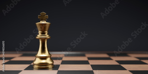Canvas Print The King of gold Chess, Competition, game, war, emulation and planning concept,