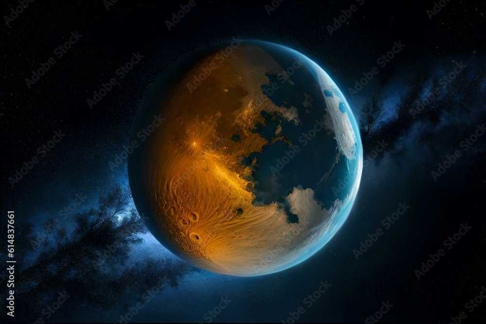 earth and moon AI Generated