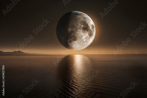 moon over water AI Generated © Ushtar