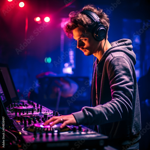 dj at the party background 