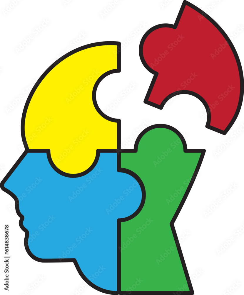 creative, puzzle human face head icon, idea illustration, solution brain vector art, editable smart energy symbol. innovative thinking digital art cartoon color style, creative, puzzle human face head icon, idea illustration, solution brain vector art, editable smart energy symbol. innovative thinking digital art cartoon color style,