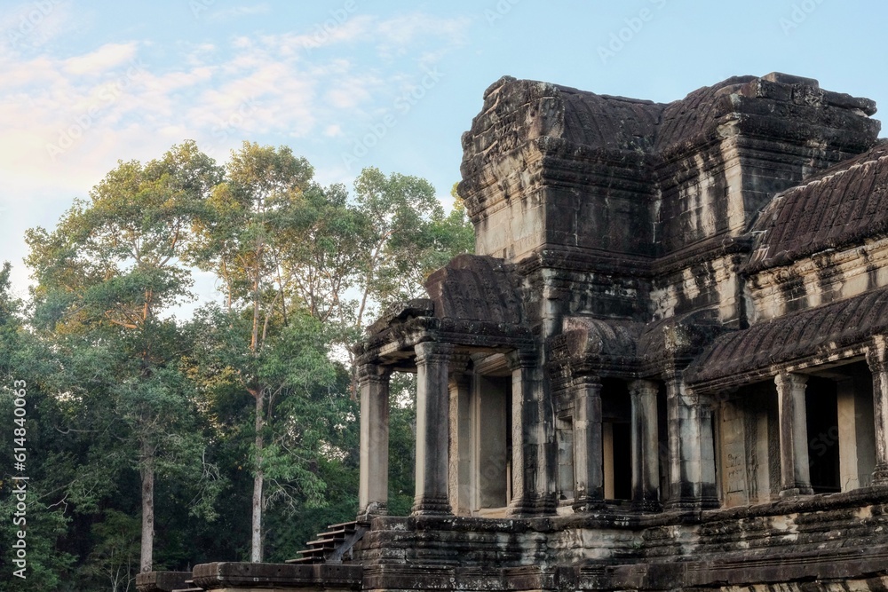 A weather-beaten Khmer structure in the historical city of Angkor, Cambodia, serving as a poignant reminder of the medieval era.