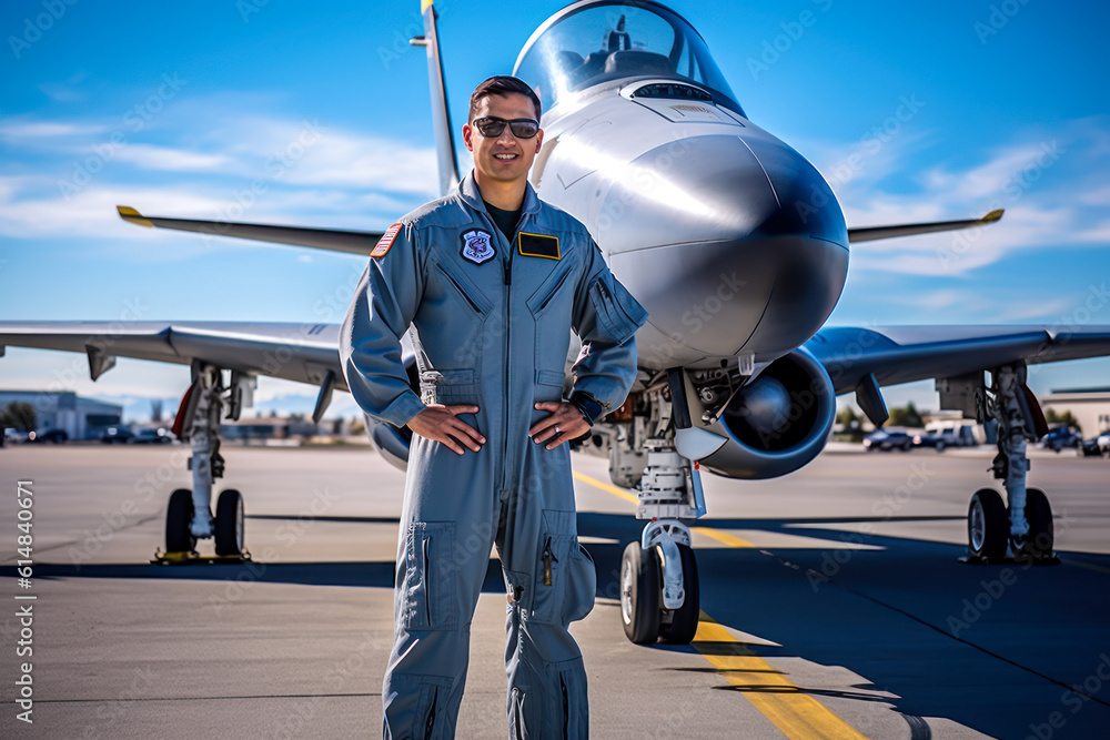 Military fighter jet pilot portrait. Generative AI Military fighter jet pilot portrait. Generative AI