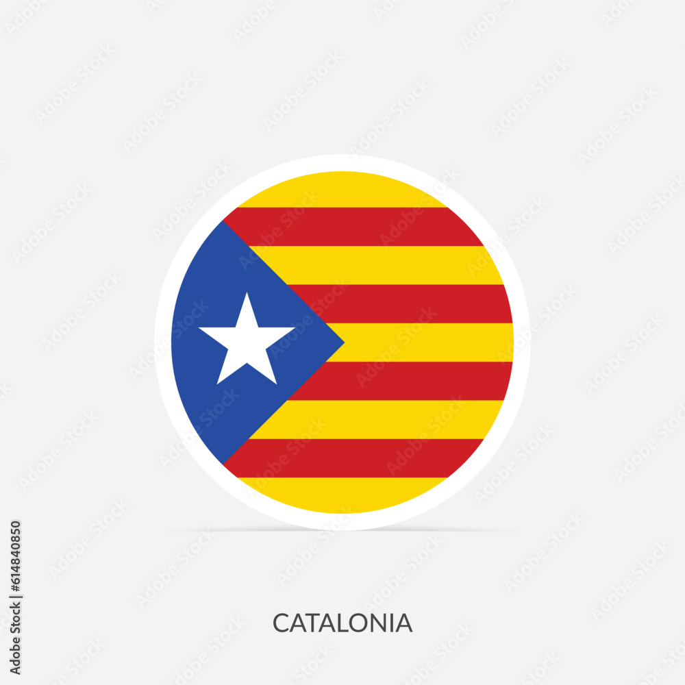 Catalonia round flag icon with shadow. Catalonia round flag icon with shadow.