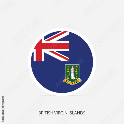 British Virgin Islands round flag icon with shadow.