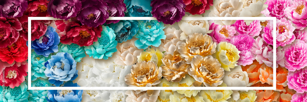 hand made Beautiful flower wall background, Flowers wall background with amazing red,orange,pink,purple,green and white flowers ,Wedding decoration. Generative AI hand made Beautiful flower wall background, Flowers wall background with amazing red,orange,pink,purple,green and white flowers ,Wedding decoration. Generative AI