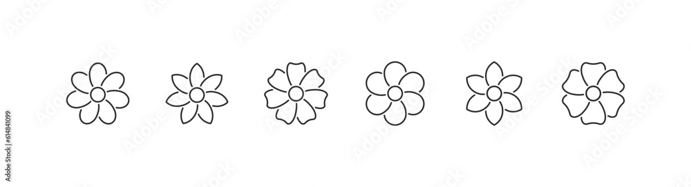 Flower icon set. Vector EPS 10 Flower icon set. Vector EPS 10