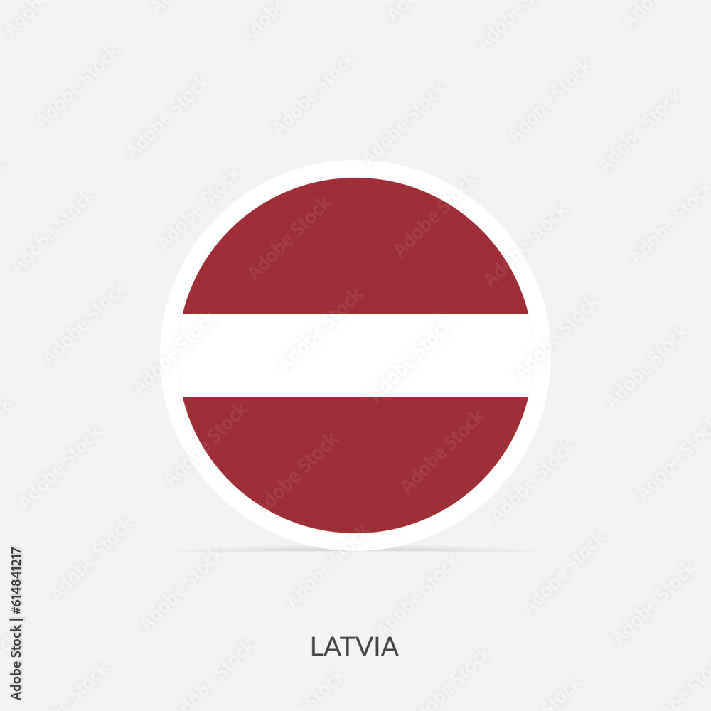 Latvia round flag icon with shadow. Latvia round flag icon with shadow.