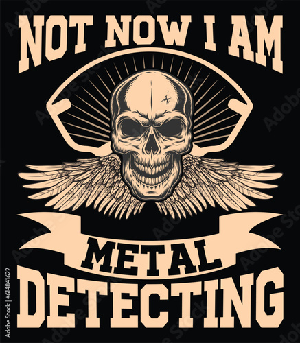 metal detector tshart art vector