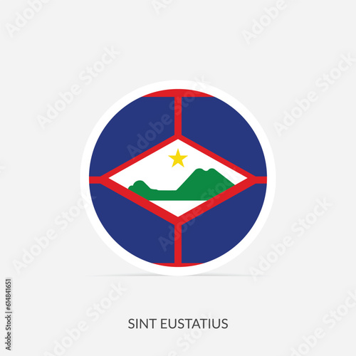 Sint Eustatius round flag icon with shadow.