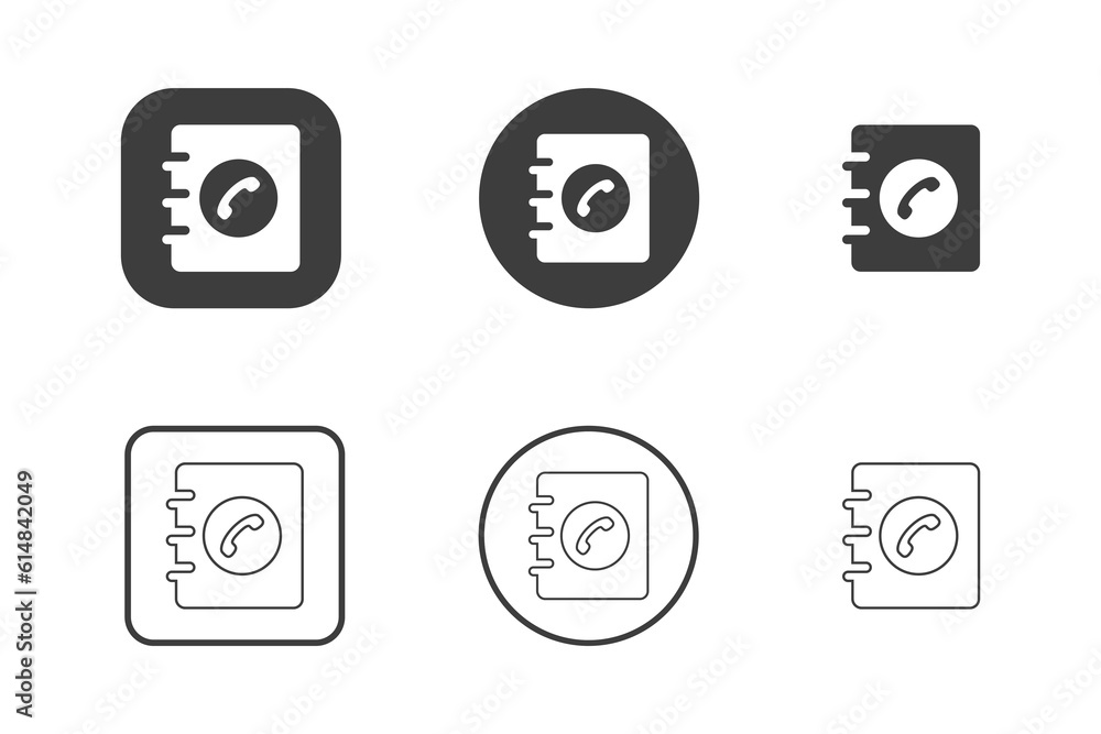 Telephone directory icon design 6 variations. Isolated on white background. Telephone directory icon design 6 variations. Isolated on white background.