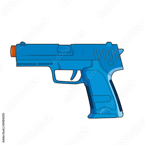 Toy gun made of plastic isolated on white background vector image
