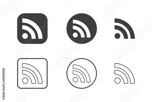 Wifi icon design 6 variations. Isolated on white background.