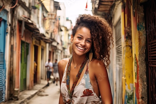 Smiling beautiful young cuban woman posing in La Habana (Cuba)